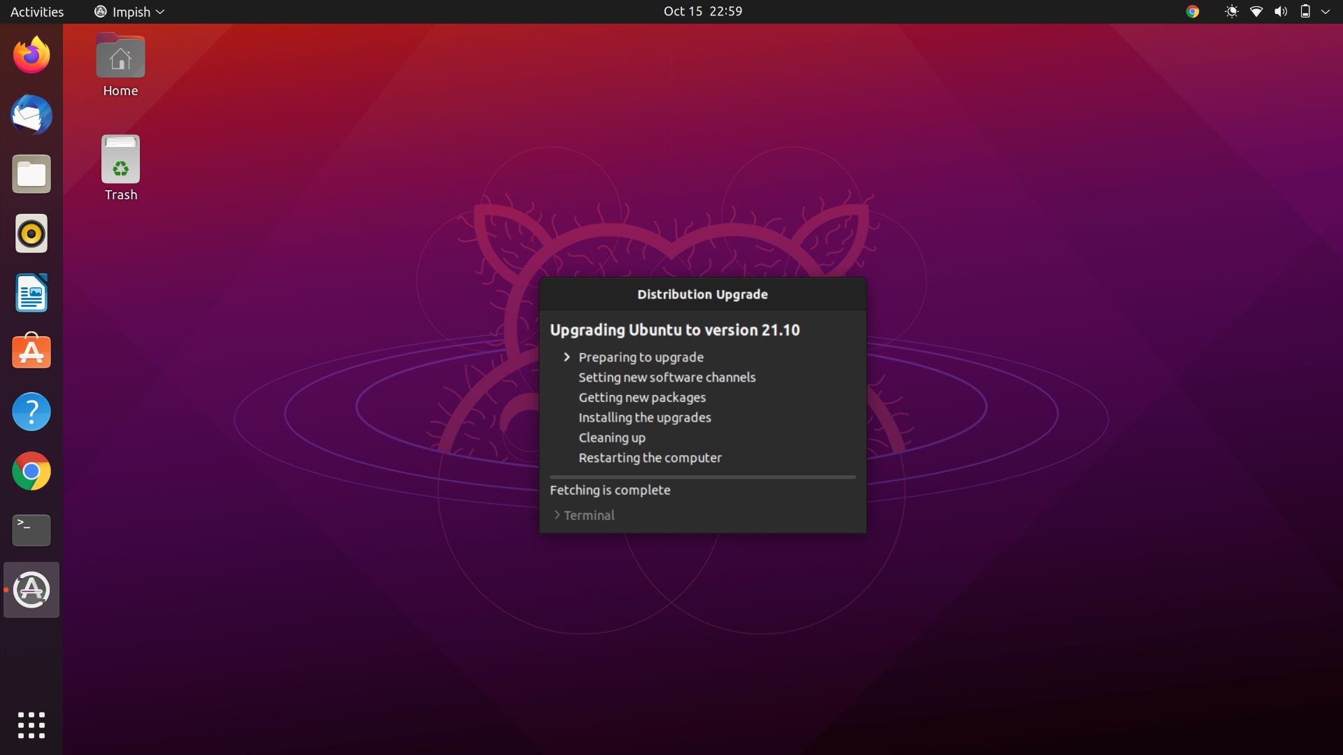 Ubuntu 21.10 Upgrading
