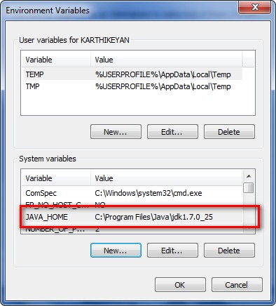 Java Home Path Variable