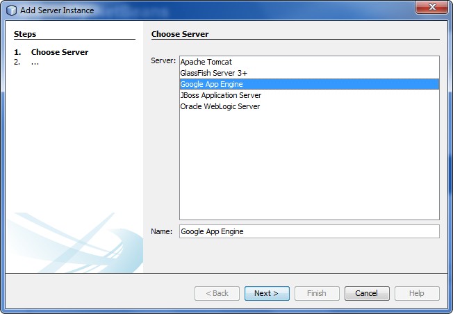 Netbeans Add Google App Engine Server